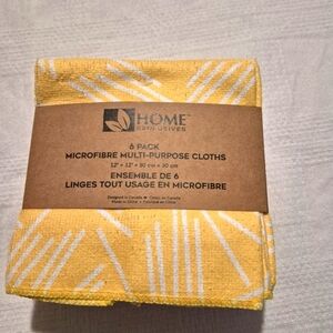 Home Exclusives 6 pack microfibre multi purpose cloths 12 x 12, New